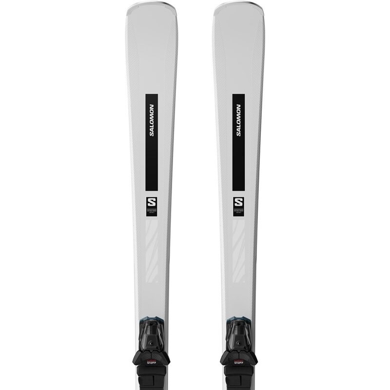 Salomon Damen All-Mountain Ski E - Silber/Schwarz/Maisstroh Metallic