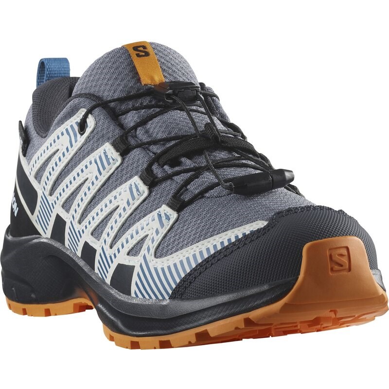 Salomon Kinder Trekkinghalbschuhe SHOES XA PRO V8 WP J - Grisaille/Dunkelblau/Kurkuma
