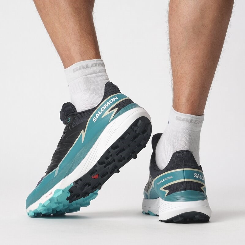 Salomon Herren Trailrunningschuhe SHOES THUNDERCROSS - Kohlenstoff/Tahitianische Flut/Pfau Blau