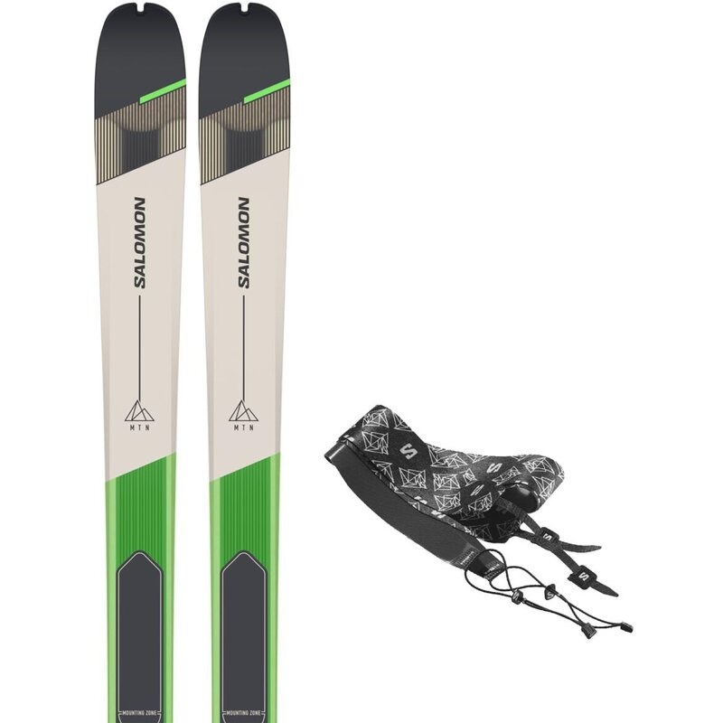 Salomon Herren Freeride Ski T MTN 86 PRO + Skins Ptl - Rainy Day/Black/Pastel Neon Green 1
