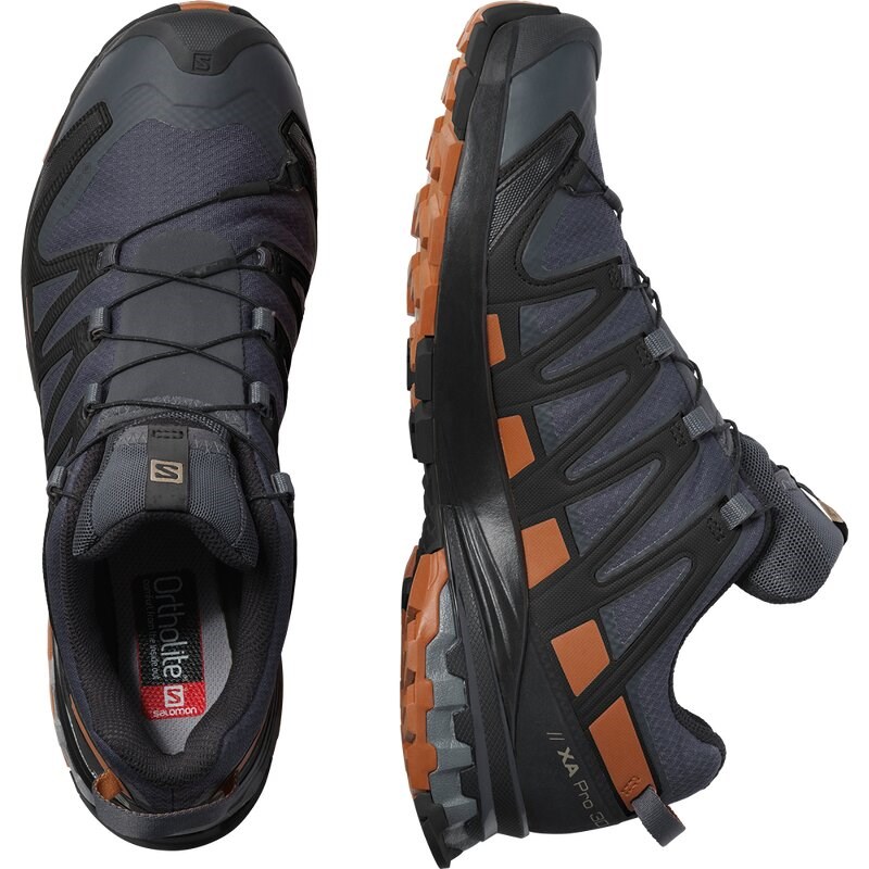 Salomon Herren Outdoorschuhe XA PRO 3D v8 - Ebenholz/Karamell-Café/Schwarz