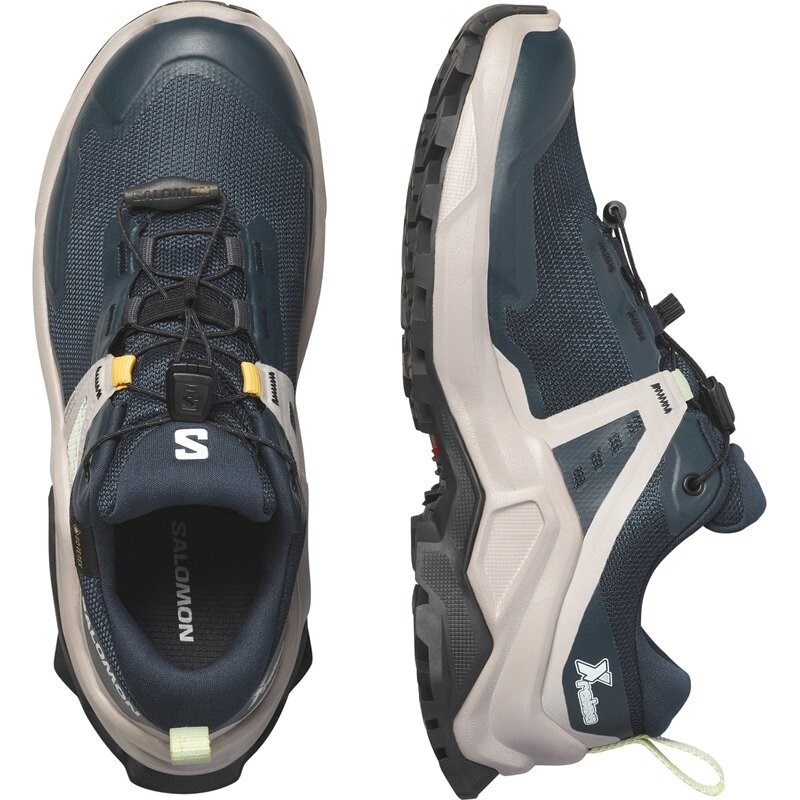 Salomon Kinder Trekkinghalbschuhe SHOES X RAISE GTX J - Kohlenstoff/Rosasche/Klares Aqua