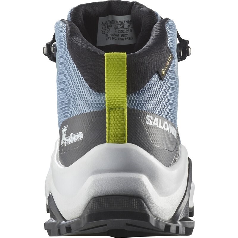 Salomon Kinder Trekkingstiefel SHOES X RAISE MID GTX J - Verwaschener Denim/Indigo-Wimpelkette/Säuregrün