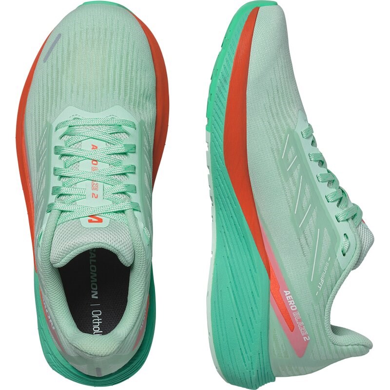 Salomon Damen Laufschuhe SHOES AERO BLAZE 2 W - Bay/Kirschtomate/Elektrisches Grün