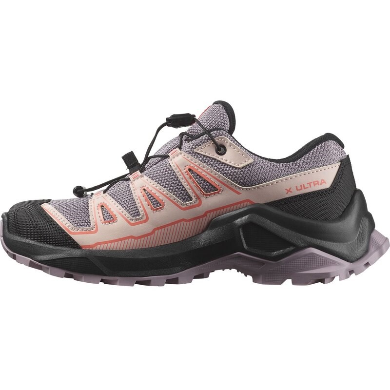 Salomon Kinder Walkingschuhe SHOES X ULTRA GTX J - Nirvana/Schwarz/Fusionskoralle