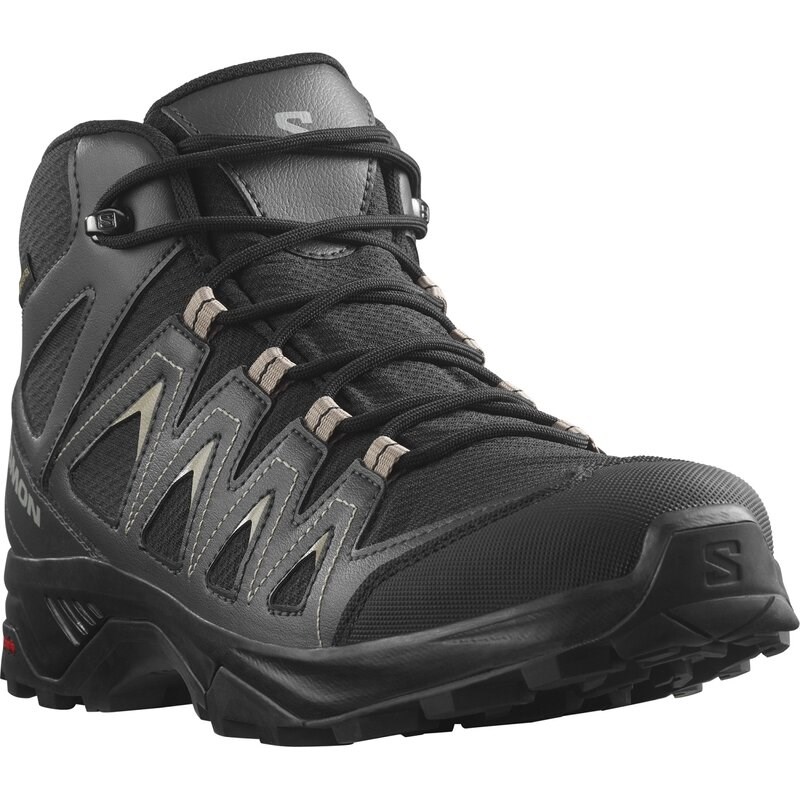 Salomon Herren Multifunktionsstiefel SHOES X BRAZE MID GTX - Schwarz/Phantom/Vintage Khaki